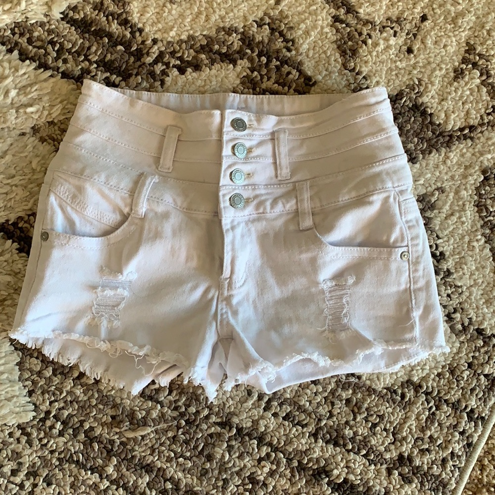 Rue 21 High Wasted White Jean Short